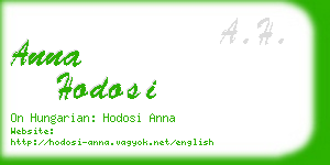 anna hodosi business card